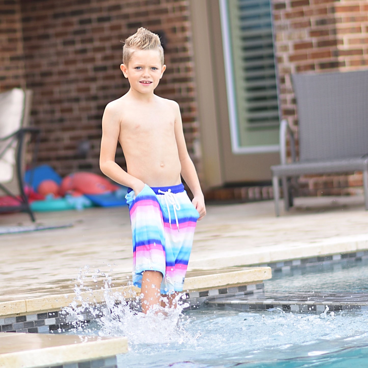Rainbow Paint Swim - Boys Shorts