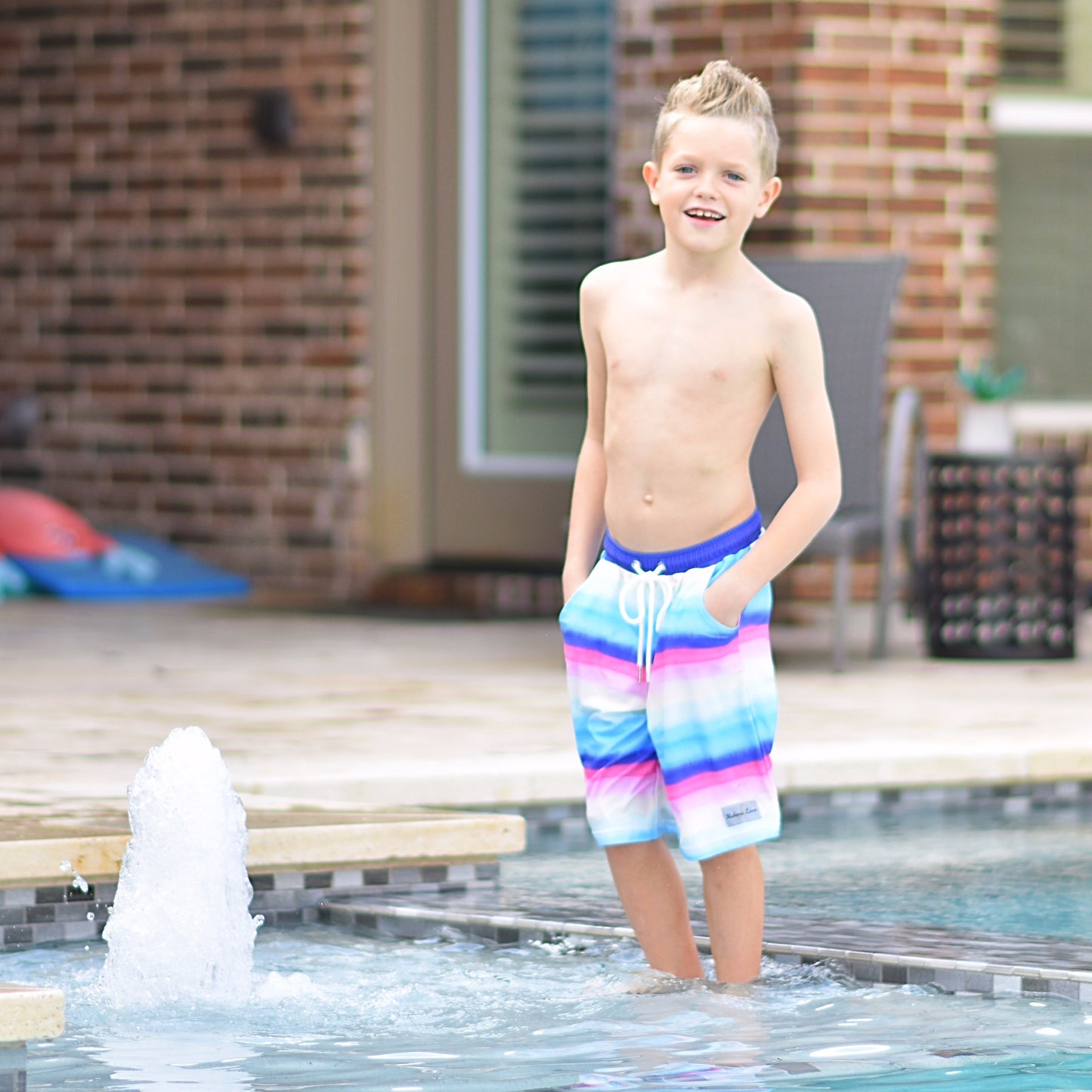 Rainbow Paint Swim - Boys Shorts