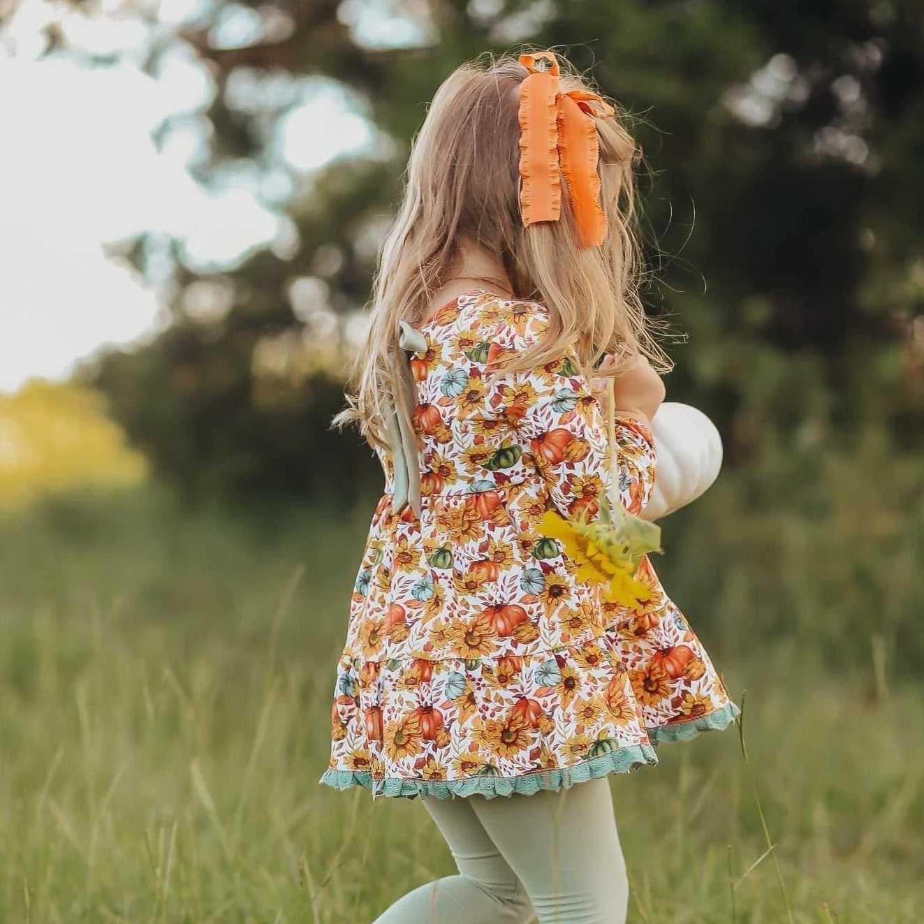 Pumpkin Floral Knit Tunic/Dress