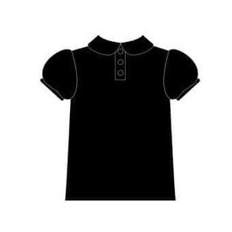 Black Stretch Velvet Shirt (3 options: Swoop/ long or short Peter Pan collar)