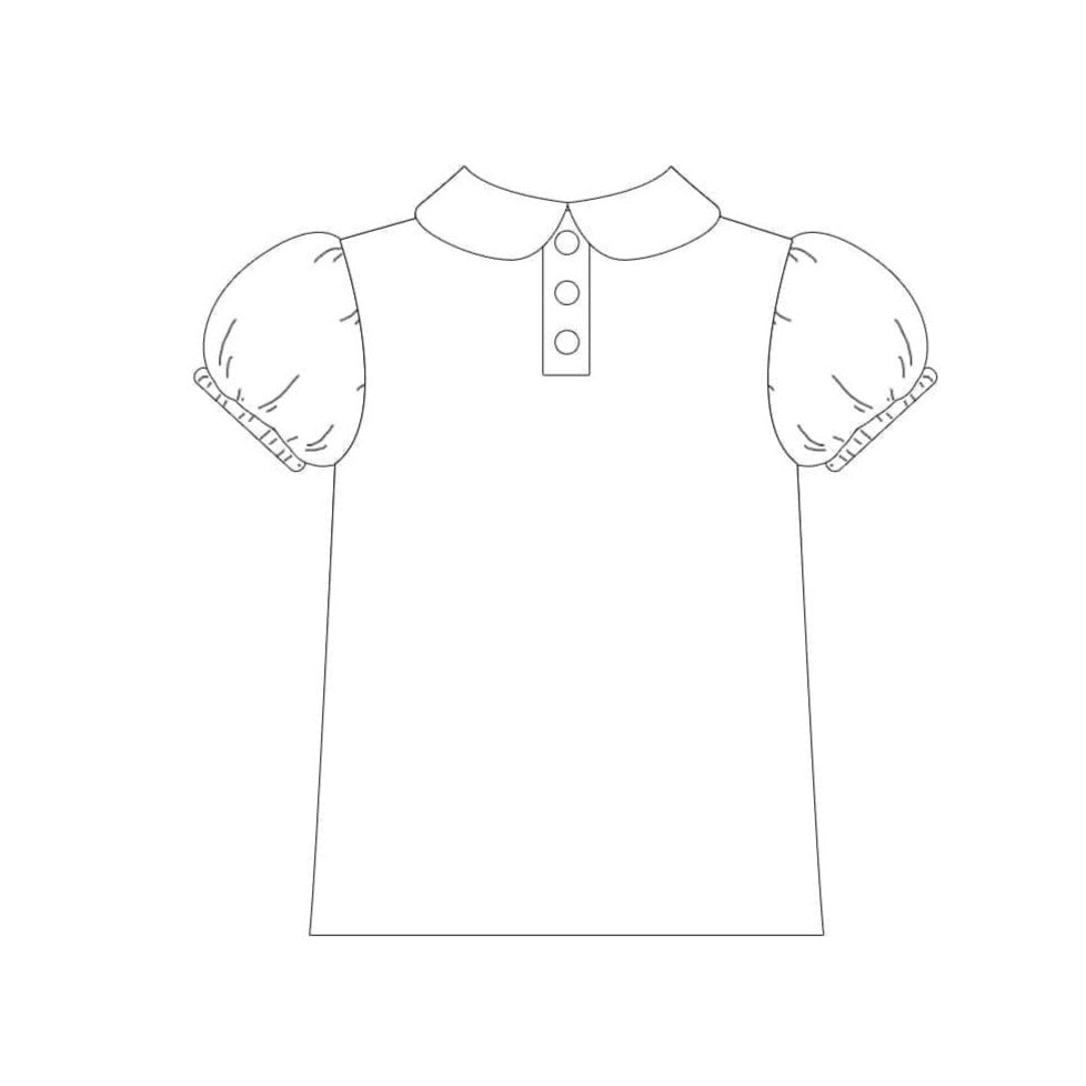 White Cotton Knit Peterpan Collar Shirt Preorder (2 options) (Red Plaid Collection)