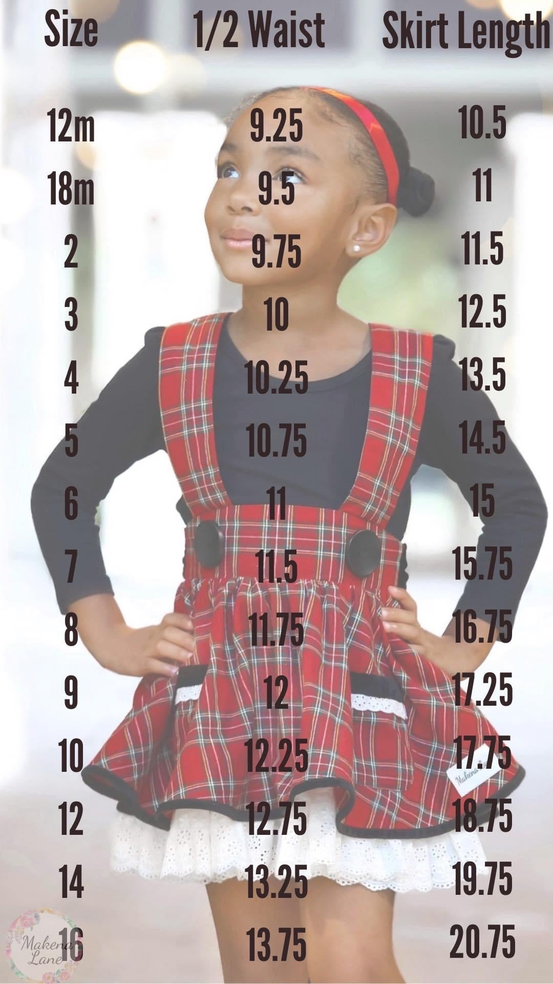 Red Plaid Penelope Skirt (Suspender or No suspender)