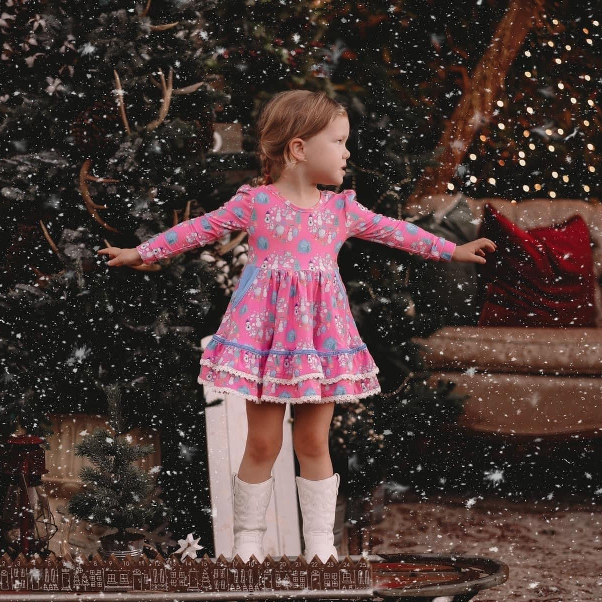 Pretty Snowman Twirl Set (SIZE 10-14)