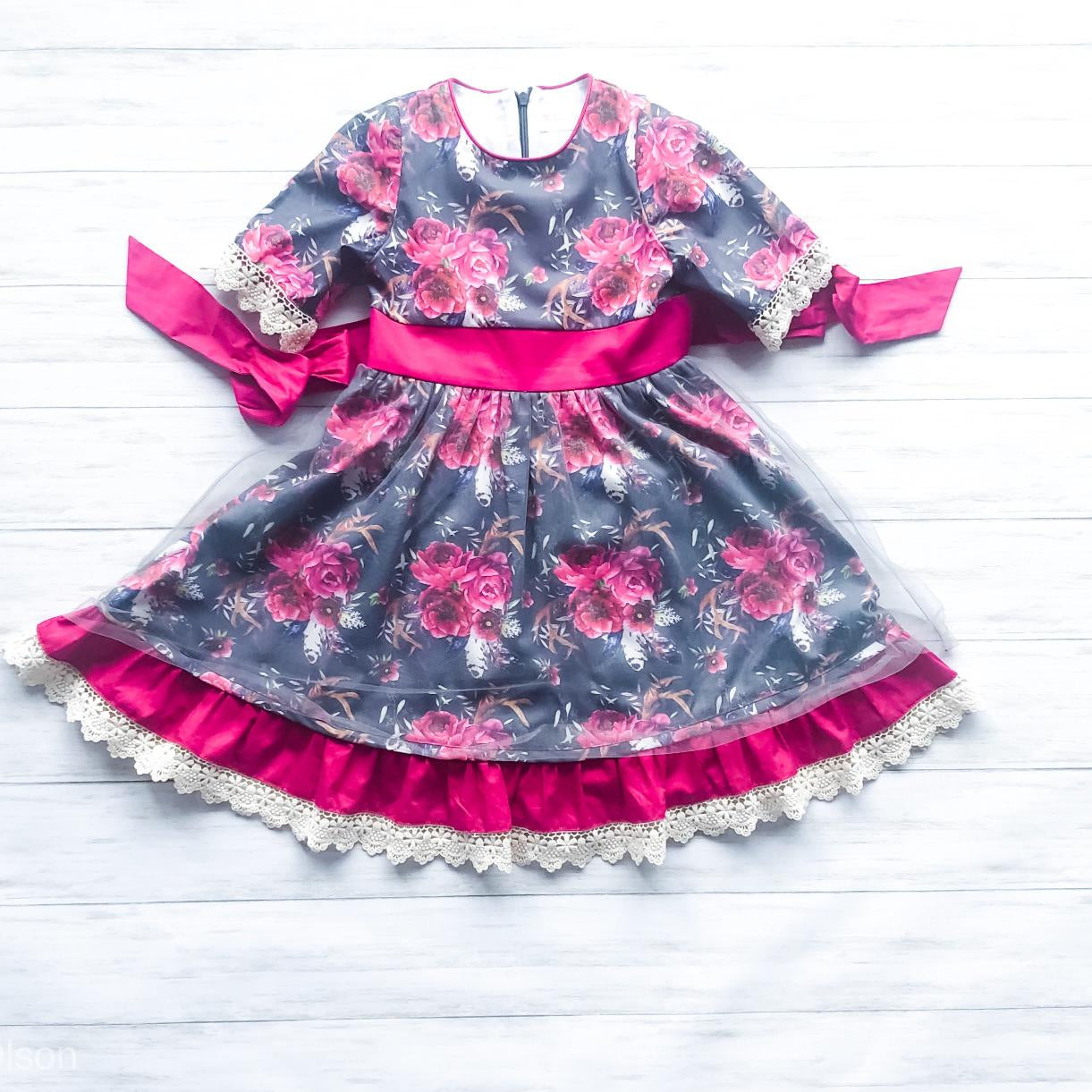 Magenta Floral Dress