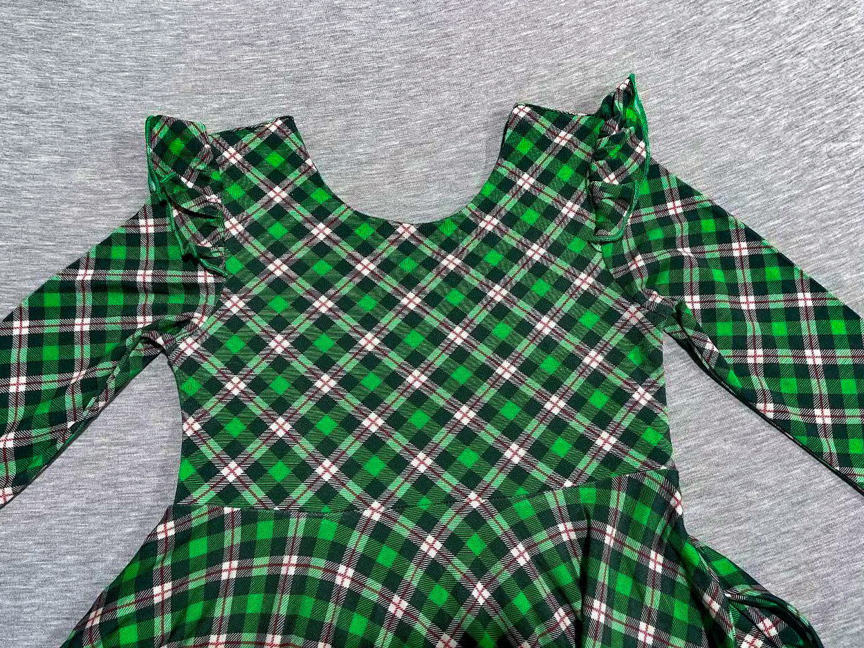 Green Plaid Bamboo twirl