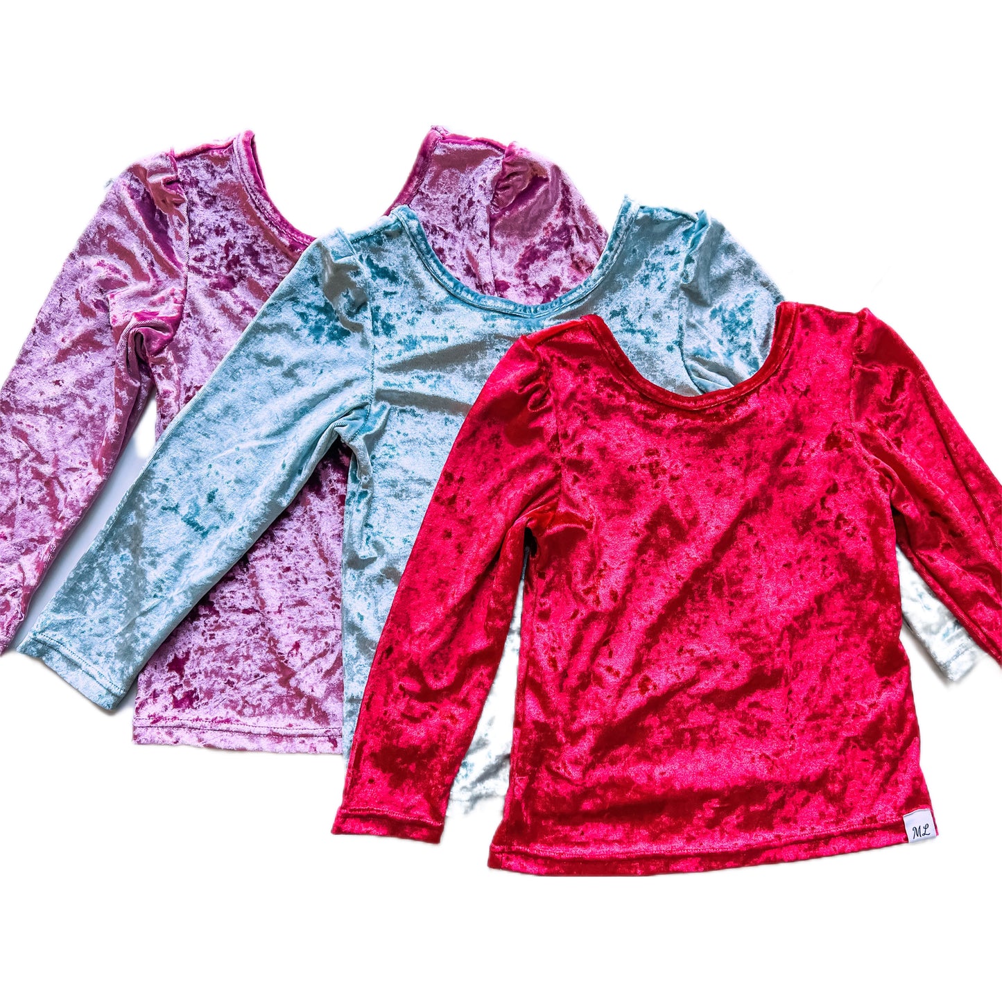Velvet Shirts (red, pink and ice blue)
