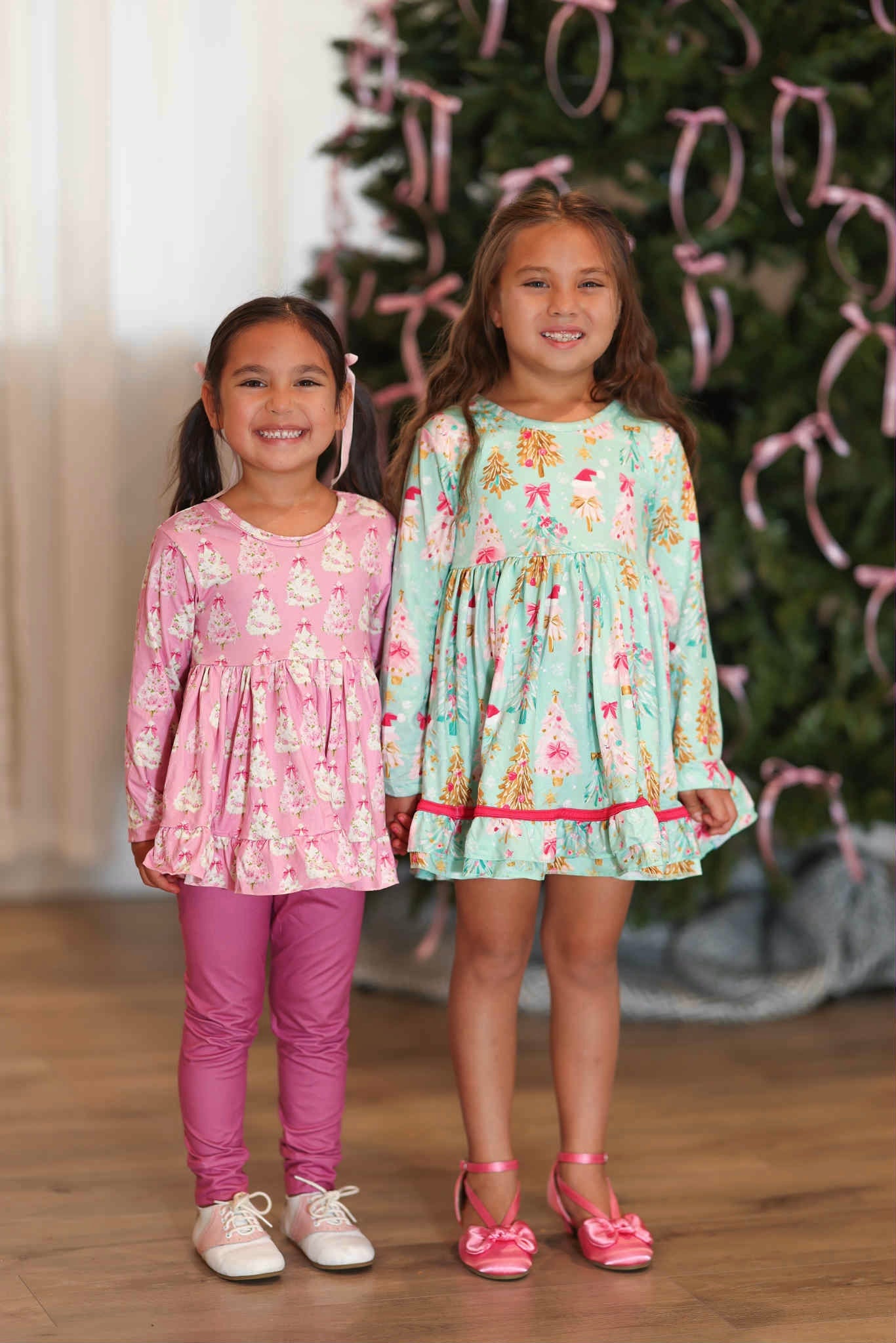 LPK Pink Vintage Floral Trees Tunic Set