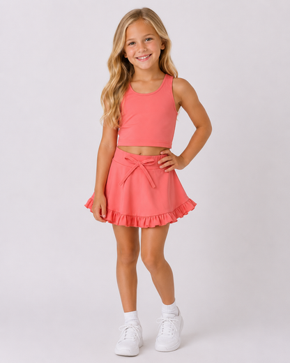 LPK Coral athletic skort set  (built in shorts)