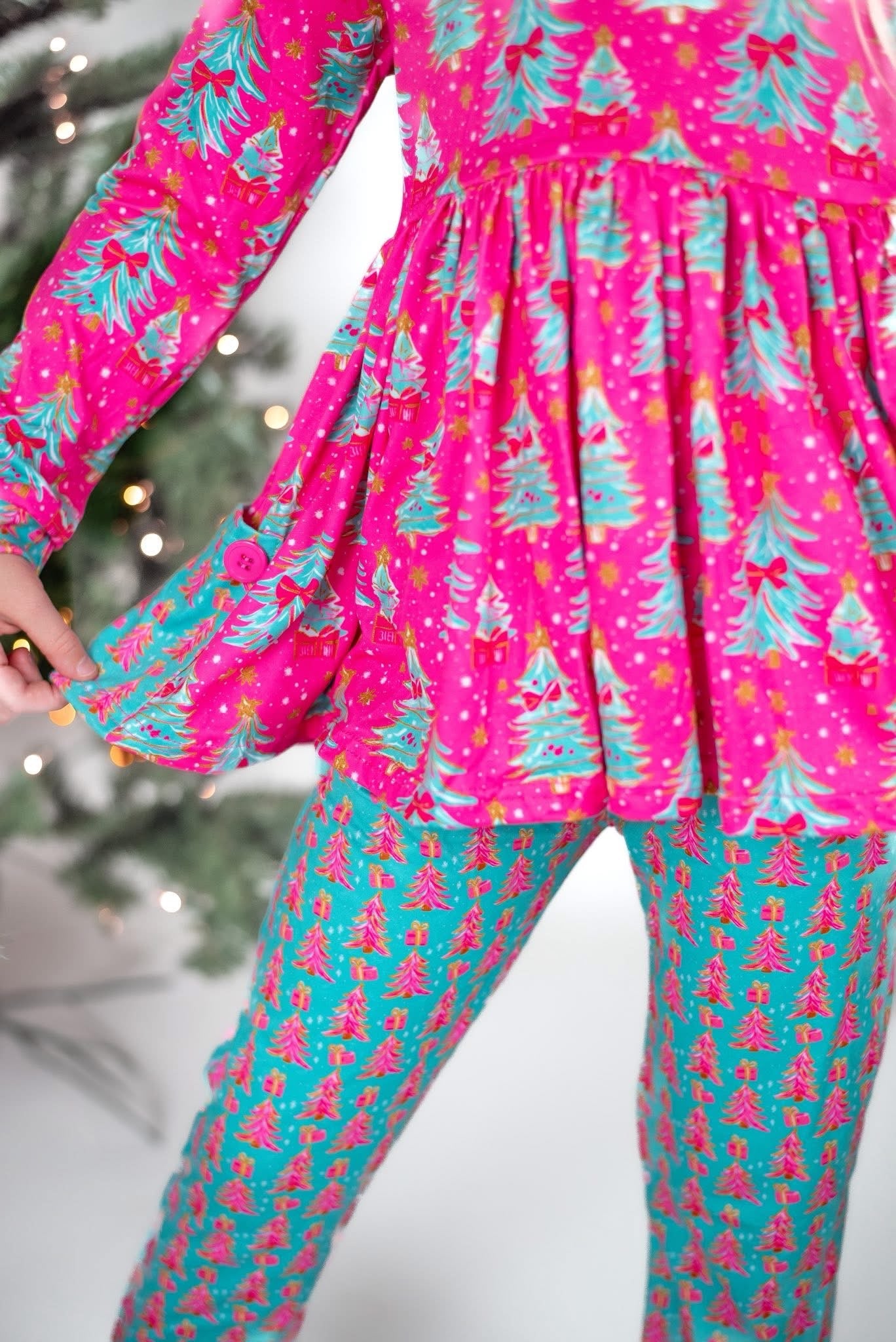 LPK Trees & Bows Jogger Set