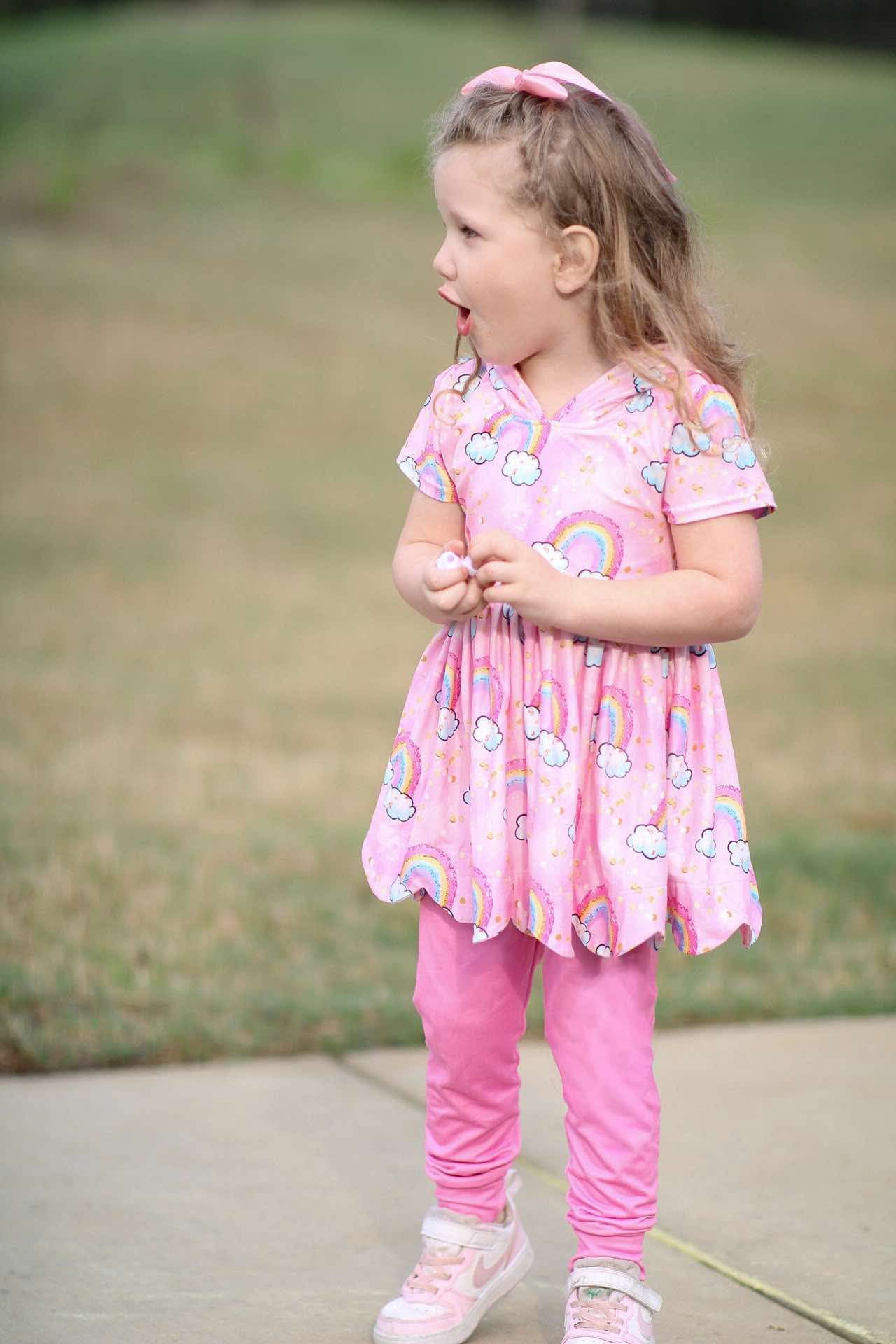 LPK rainbow hooded tunic set