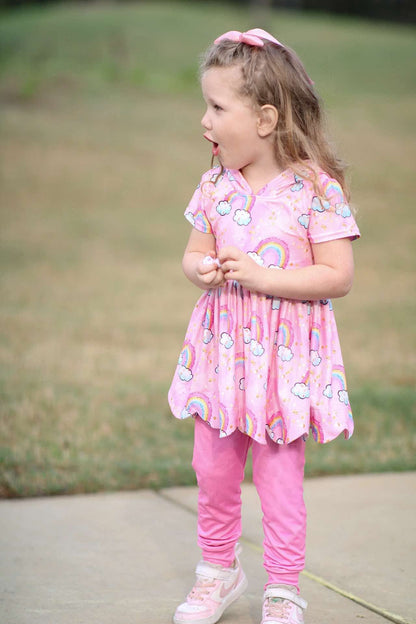 LPK rainbow hooded tunic set