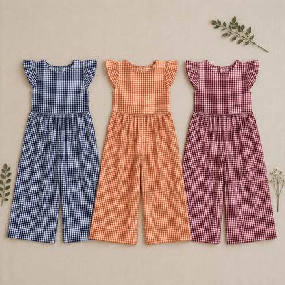 Gingham Leggy Rompers (Pumpkins & Gingham Preorder)