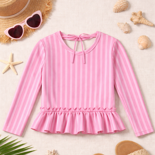 Tropical Paradise Striped Rashguard Preorder