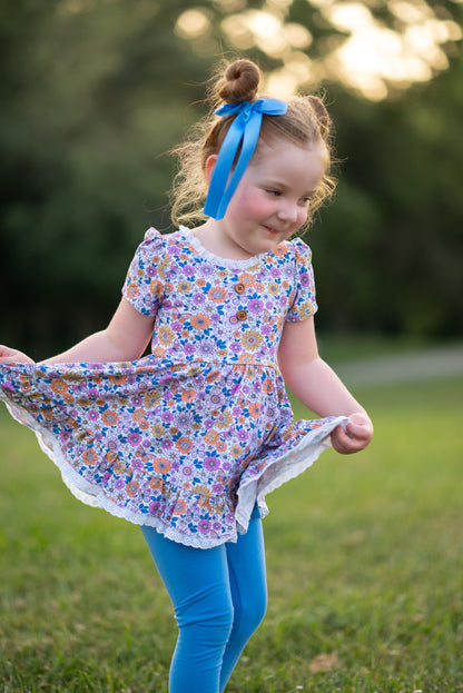 Periwinkle Floral Fall Adele (Short or long sleeve) Preorder