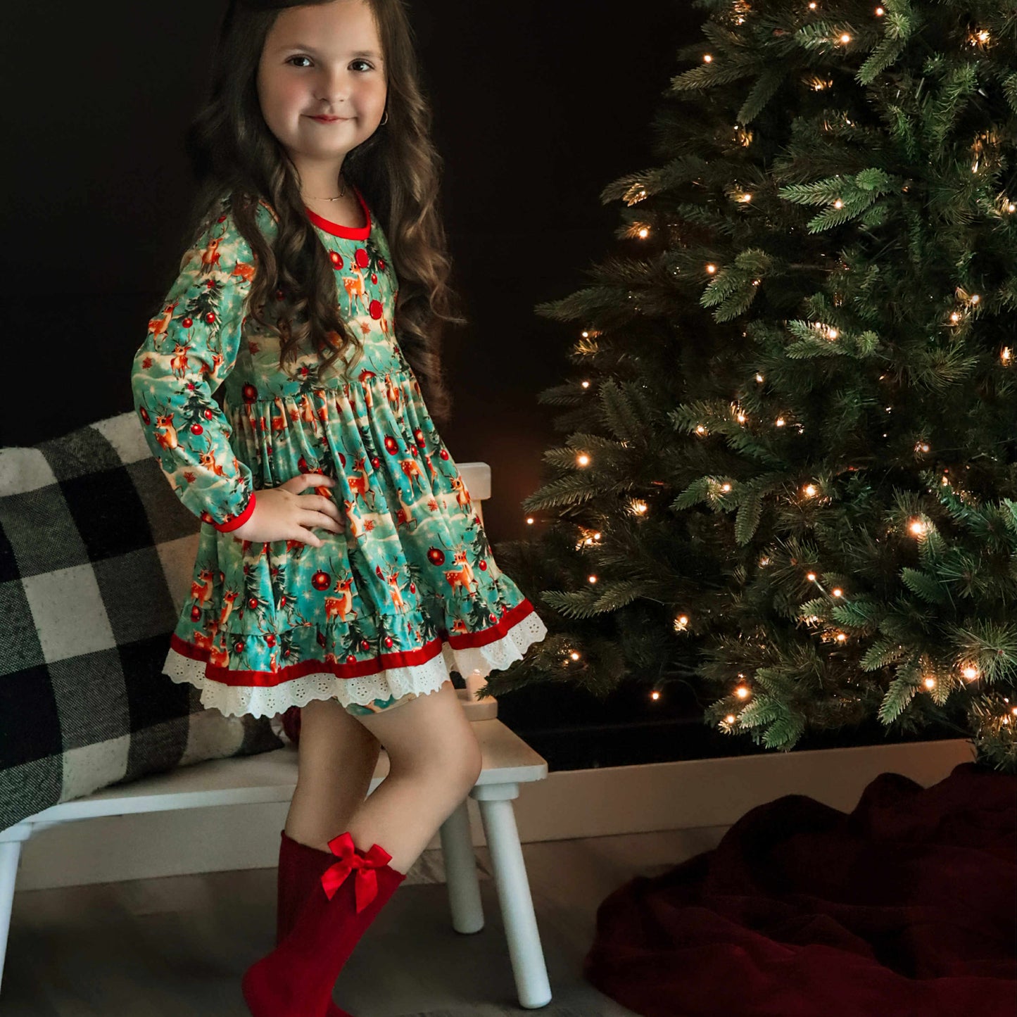 LPK Vintage Reindeer Dress Set