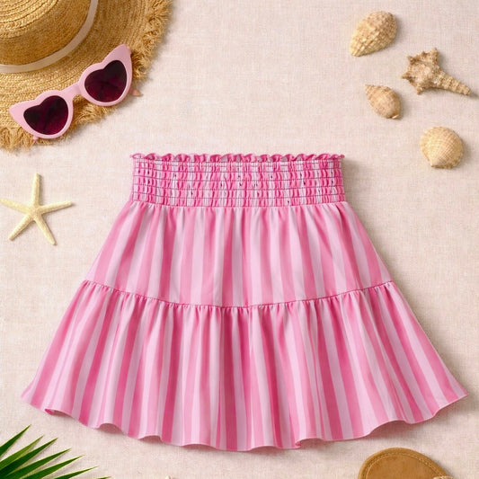 Striped Swim Skirt or Skort ,Tropical Paradise Preorder
