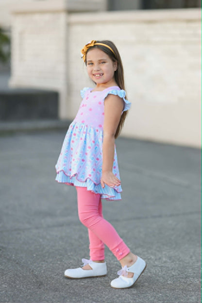 BTS Pastel Bows&Apples Sammy 3 Piece Tunic set