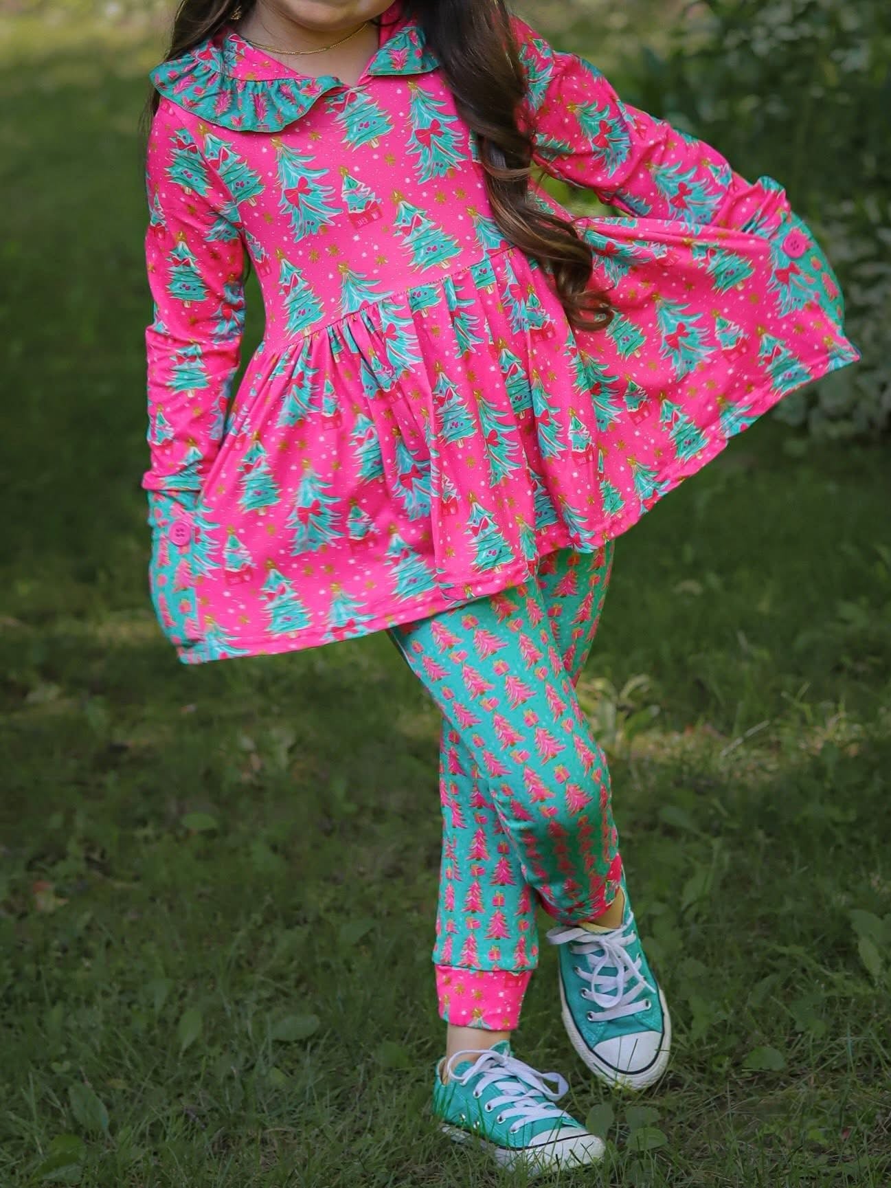 LPK Trees & Bows Jogger Set