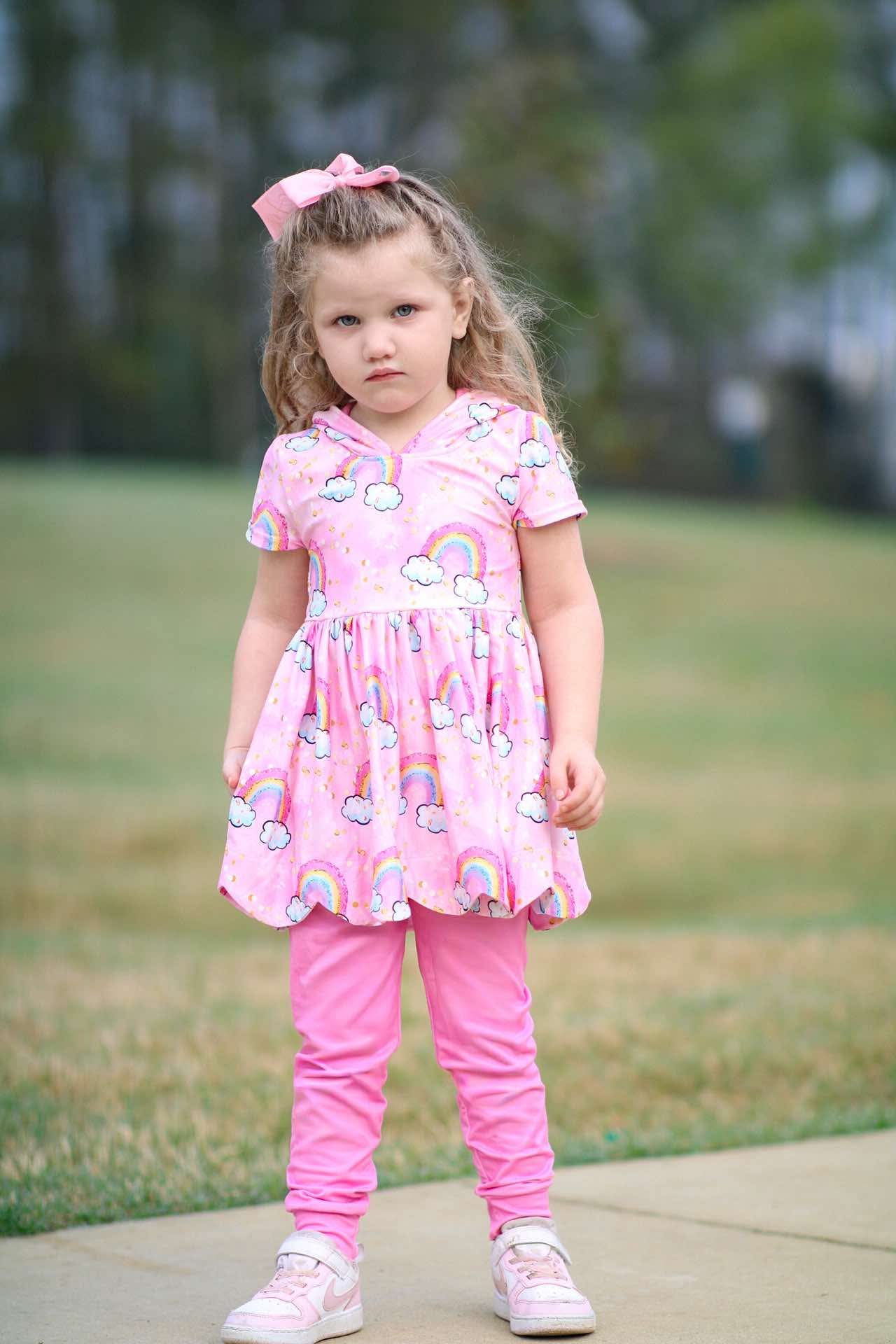 LPK rainbow hooded tunic set