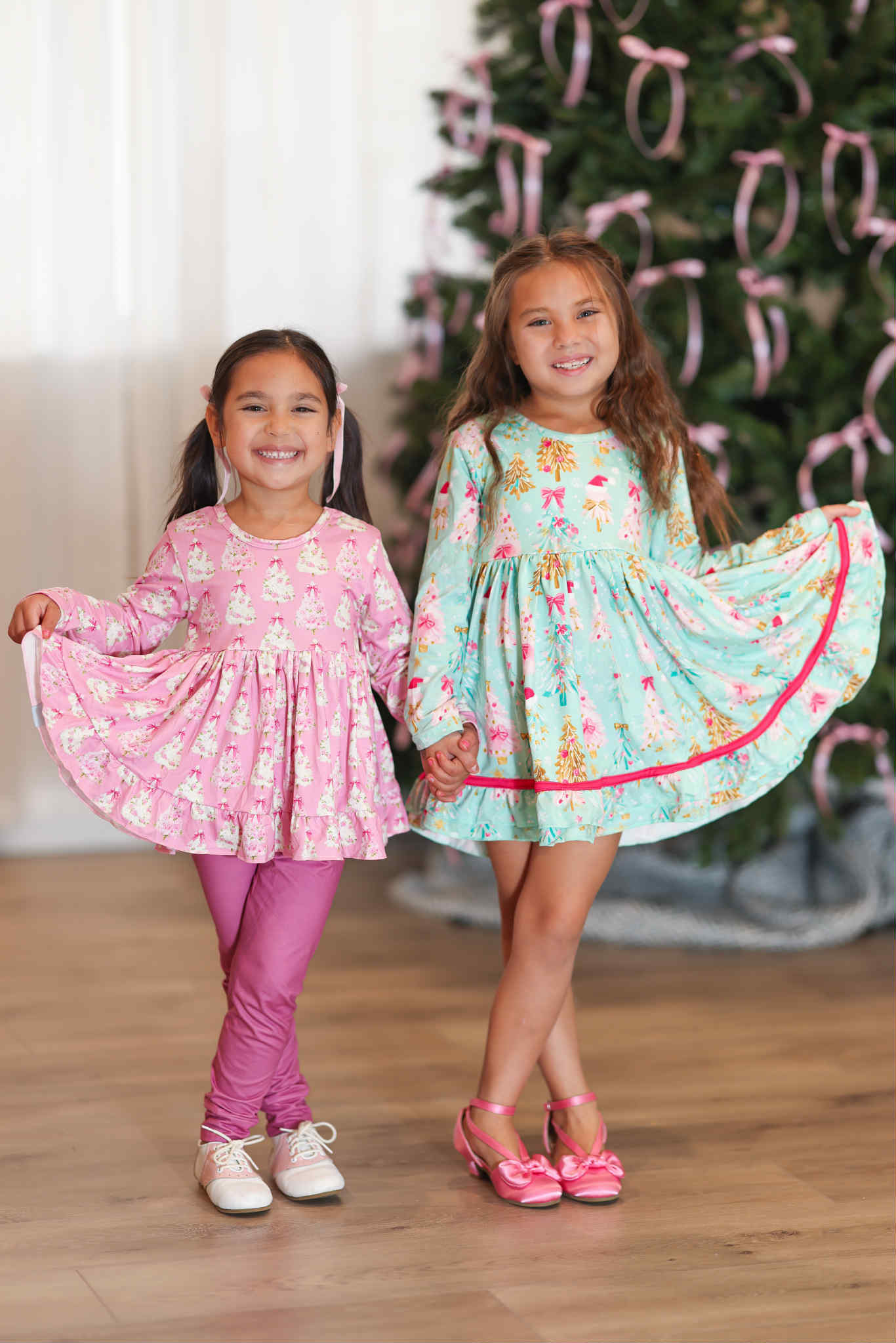 LPK Pink Vintage Floral Trees Tunic Set