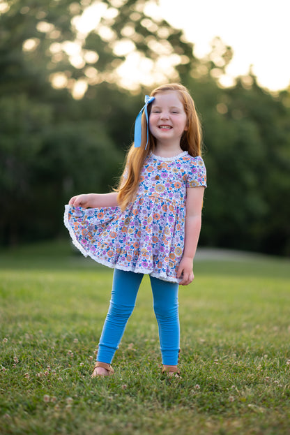 Periwinkle Floral Fall Adele (Short or long sleeve) Preorder