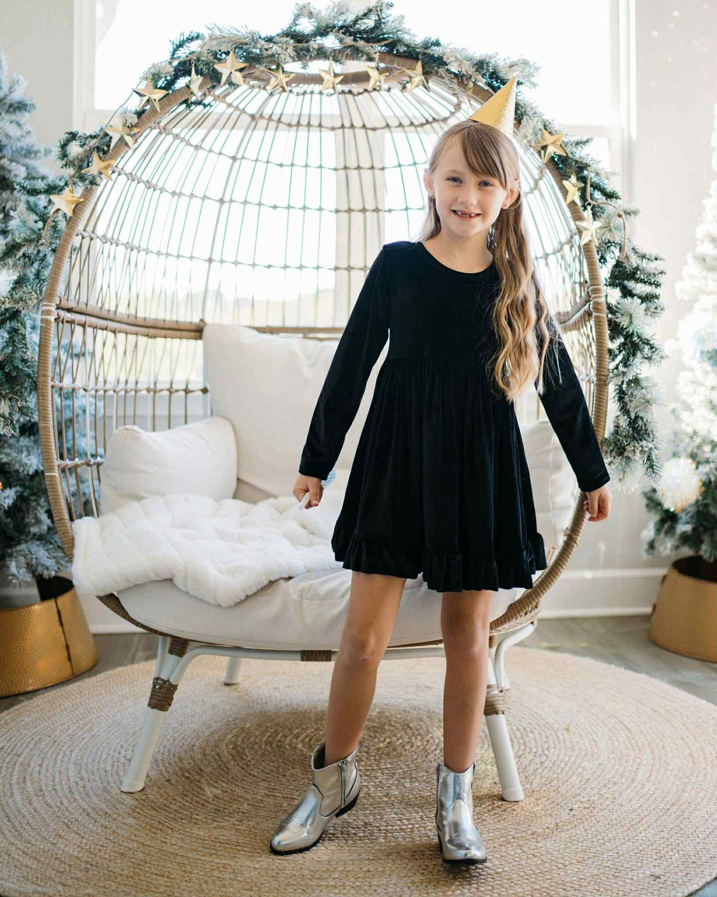 LPK Velvet Twirl dresses (pink, black, red)