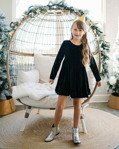 LPK Velvet Twirl dresses (pink, black, red)