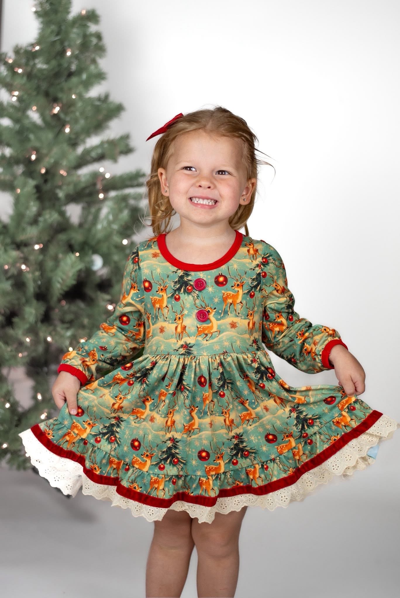LPK Vintage Reindeer Dress Set