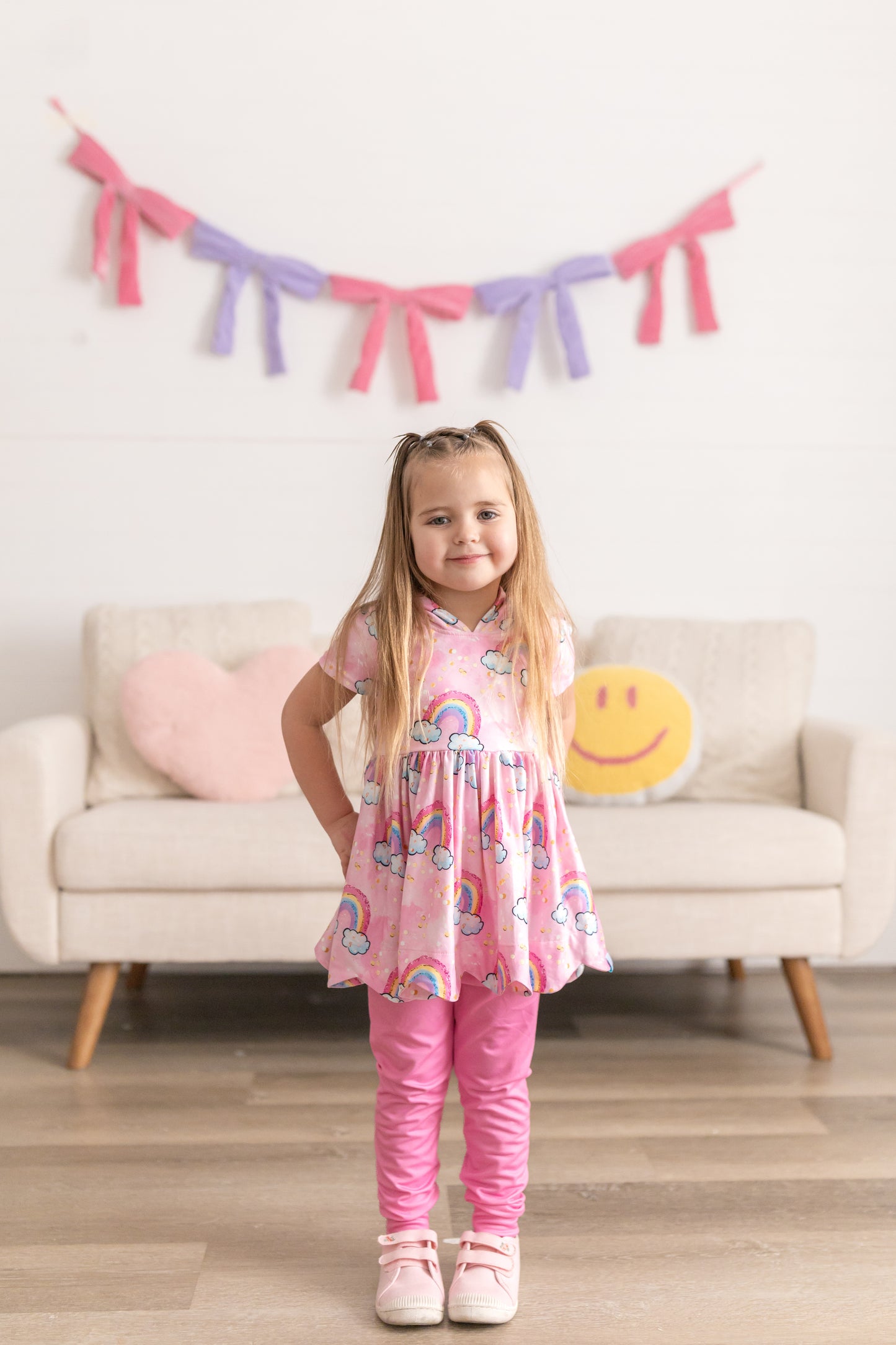 LPK rainbow hooded tunic set