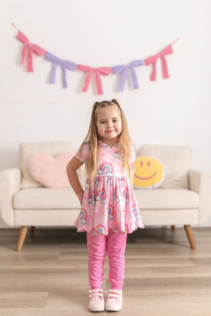 LPK rainbow hooded tunic set