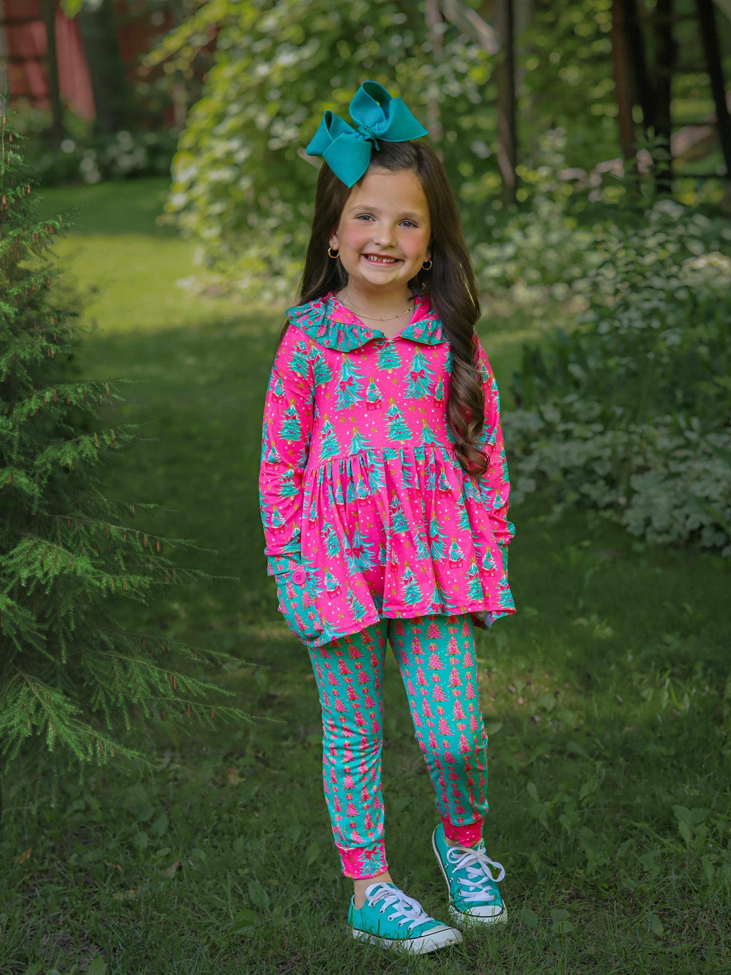 LPK Trees & Bows Jogger Set