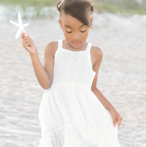 White Eyelet Lace High-Low