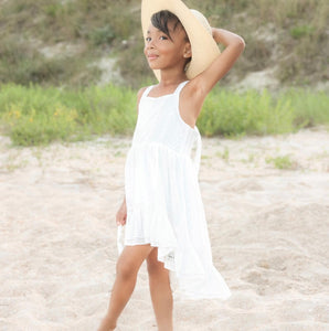 White Eyelet Lace High-Low
