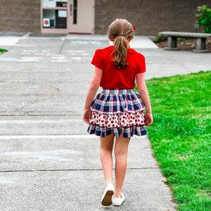 Peterpan collar shirts (Red, White, Navy)