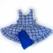 Load image into Gallery viewer, Blue Plaid Adele Set (18m-5 and 14 only)