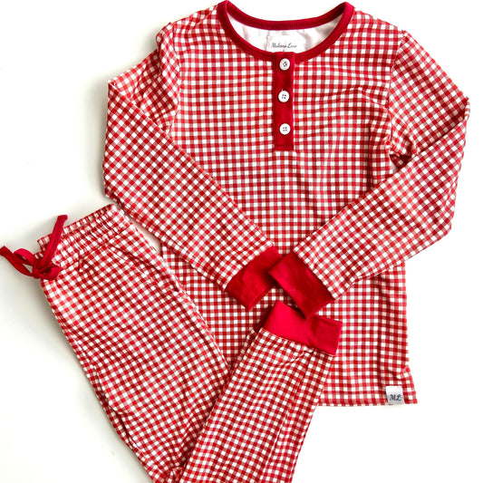 Red Gingham Kids Unisex (sizes 2-4)