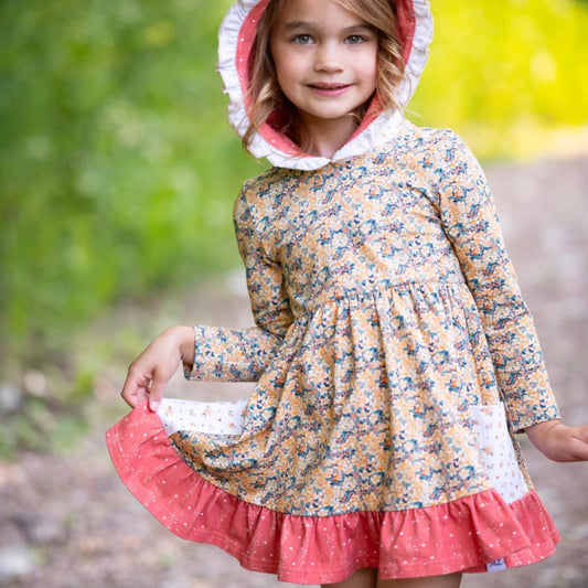 Marigold Floral Hooded Tunic Set