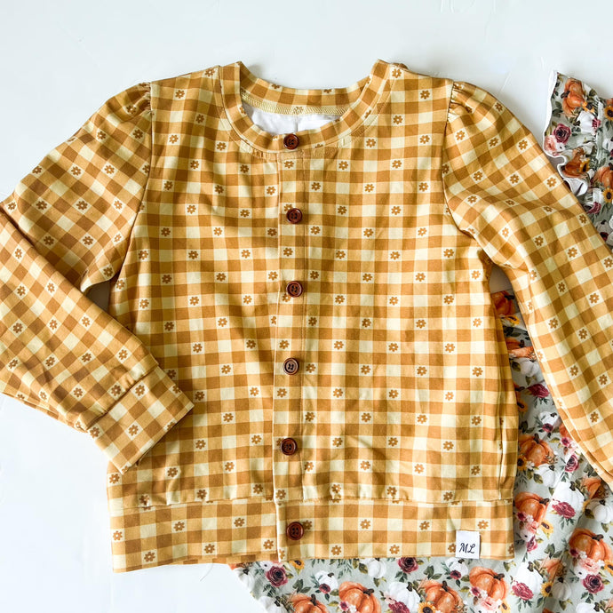 Mustard Gingham Cardi Presale