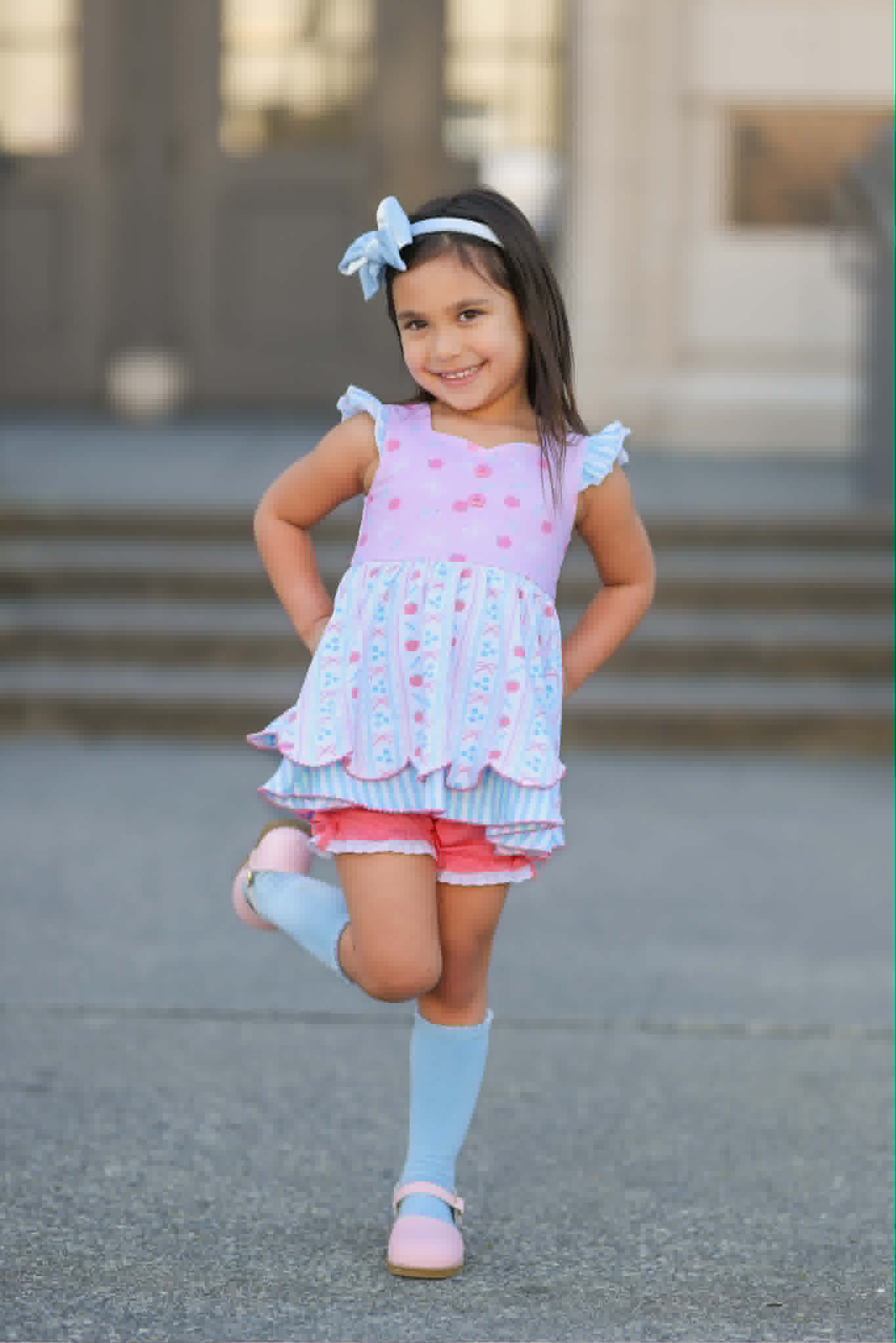 BTS Pastel Bows&Apples Sammy 3 Piece Tunic set