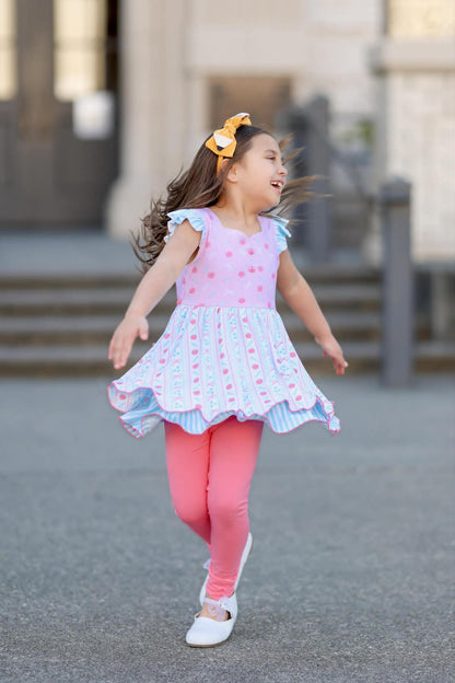 BTS Pastel Bows&Apples Sammy 3 Piece Tunic set
