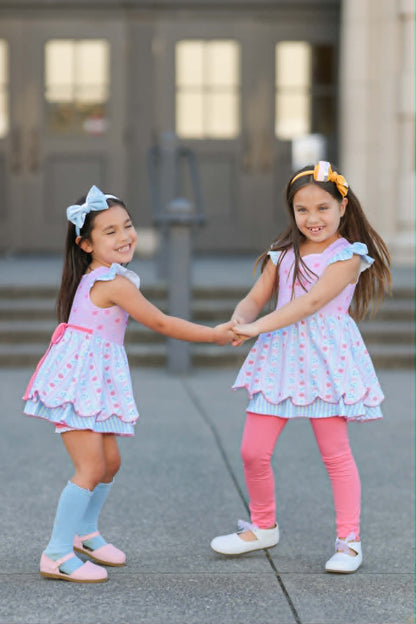 BTS Pastel Bows&Apples Sammy 3 Piece Tunic set