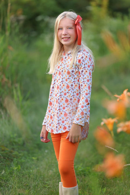 Sunflower Floral Tunic or Hoodie Set