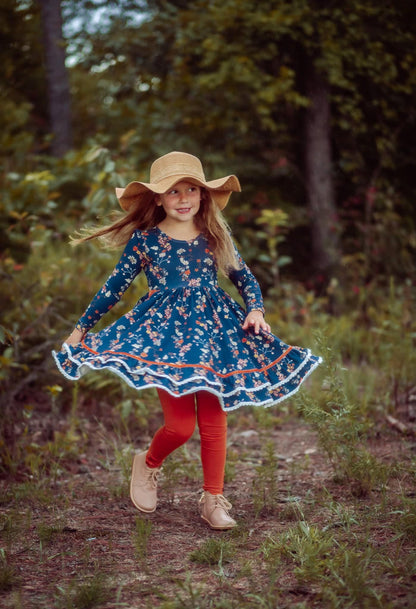 Navy floral Laila Twirl Set