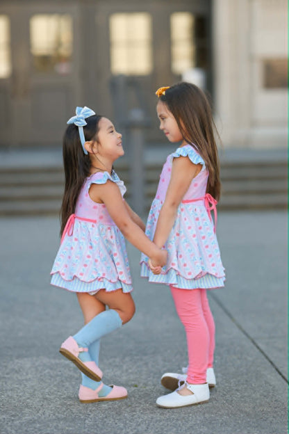 BTS Pastel Bows&Apples Sammy 3 Piece Tunic set