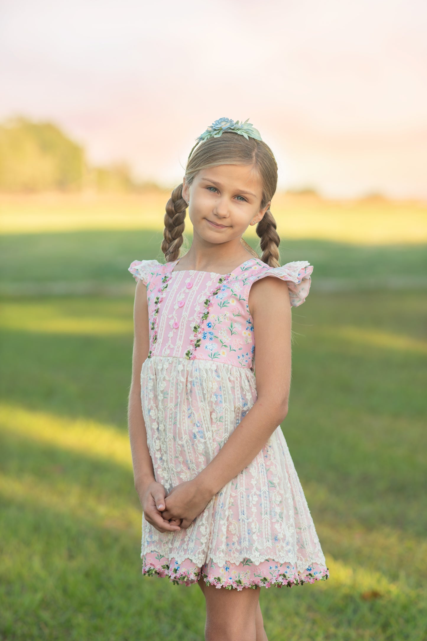 Pink Floral Sawyer Set (choice of length and chest design)