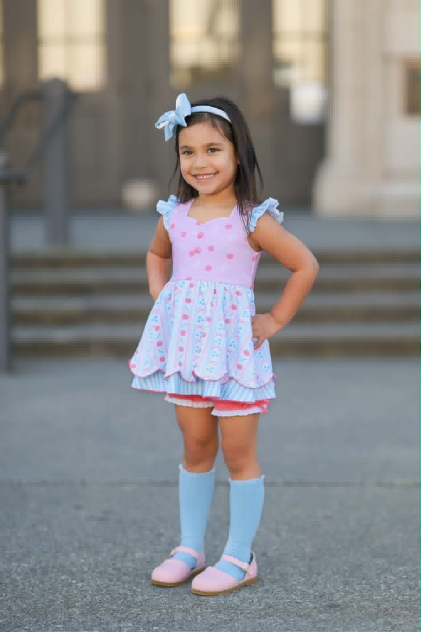 BTS Pastel Bows&Apples Sammy 3 Piece Tunic set