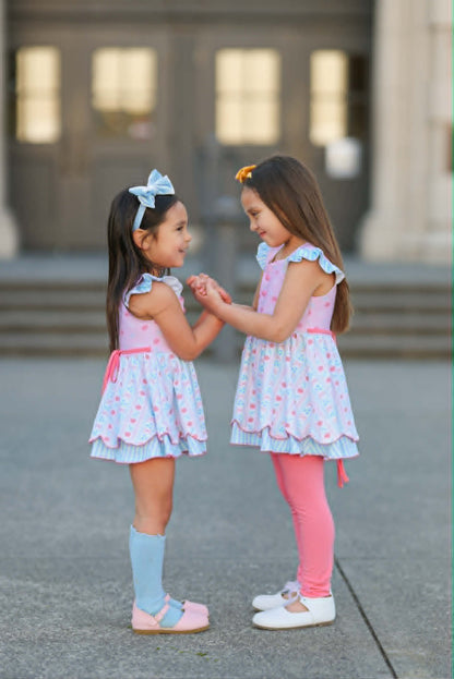 BTS Pastel Bows&Apples Sammy 3 Piece Tunic set