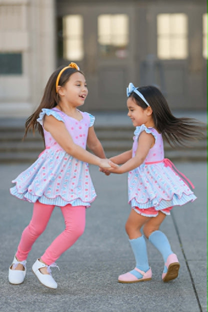 BTS Pastel Bows&Apples Sammy 3 Piece Tunic set