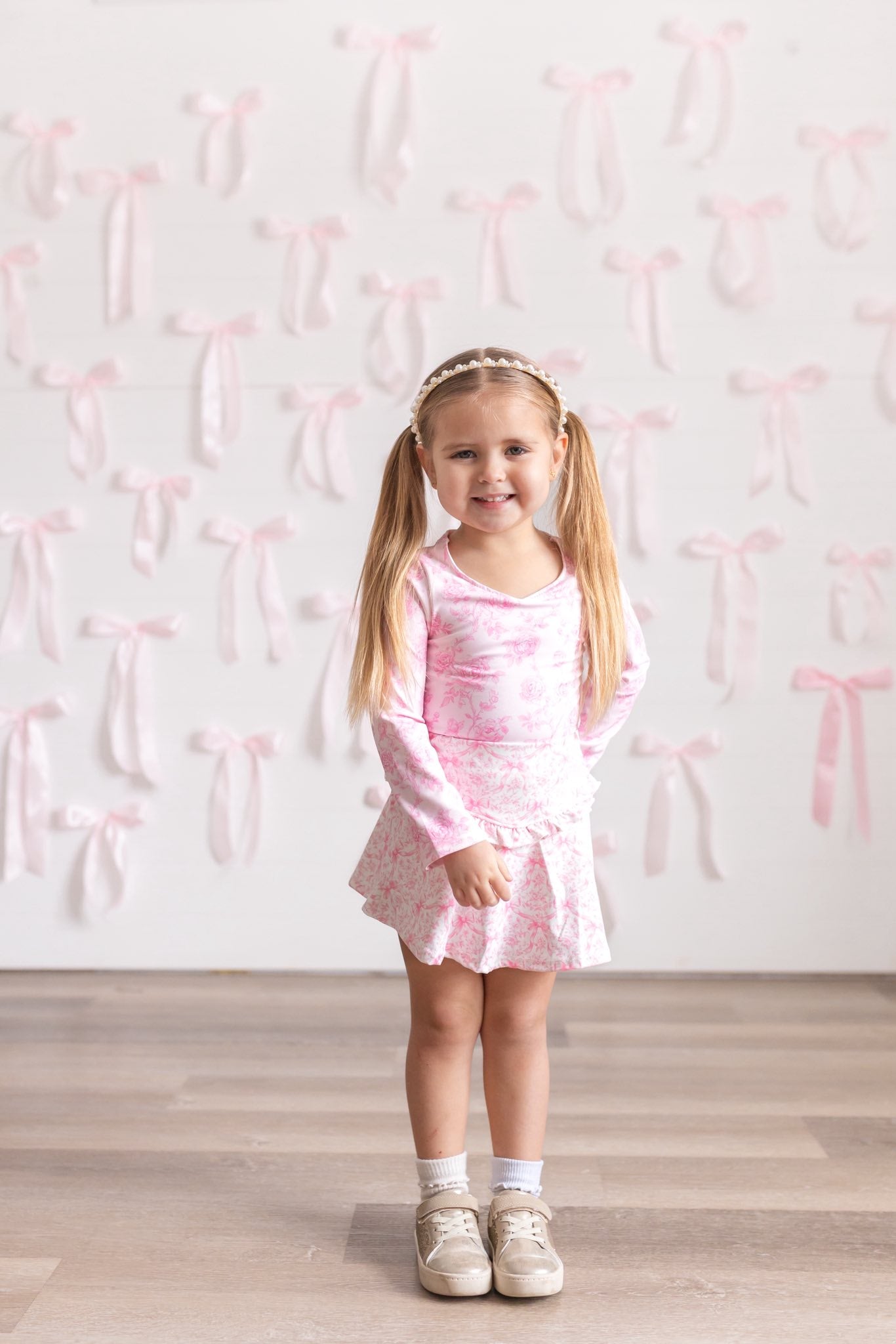 Floral Bows Skort+Shirt Set