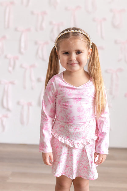 Floral Bows Skort+Shirt Set